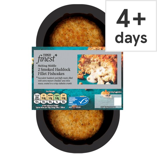 Tesco Finest 2 Smoked Haddock Fishcakes 290G Tesco Groceries