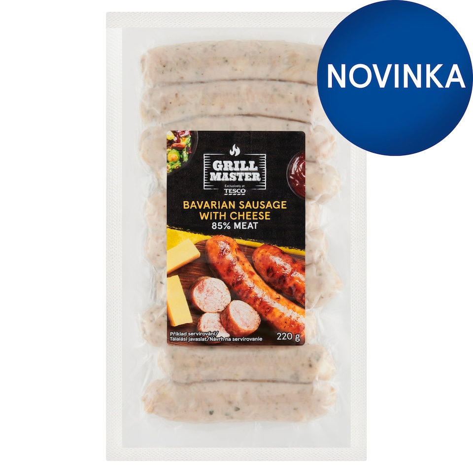 Tesco Grill Master Bavorská klobása so syrom 220 g
