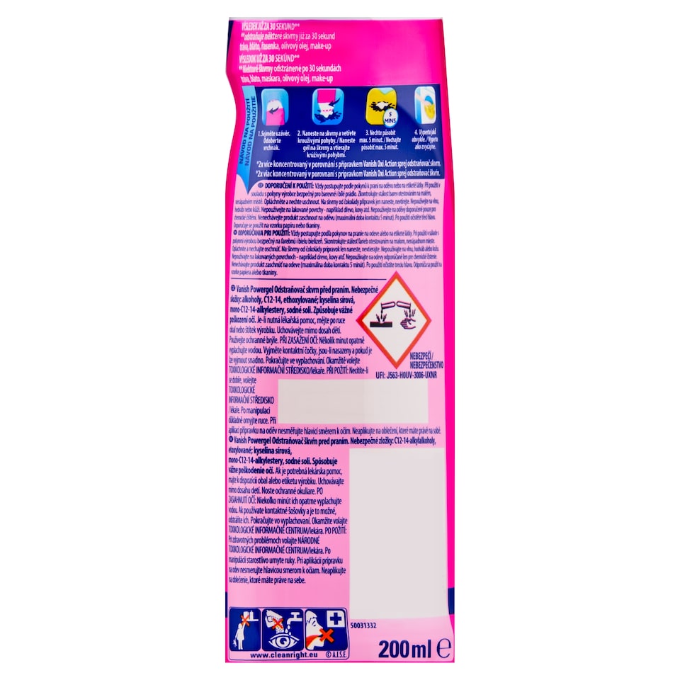 obrázok 1 z Vanish Powergel odstraňovač škvŕn 200 ml