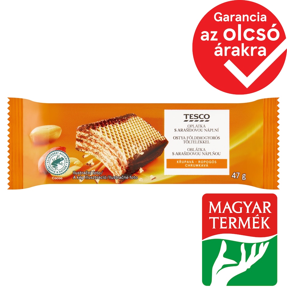 Tesco ostya földimogyorós töltelékkel 47 g