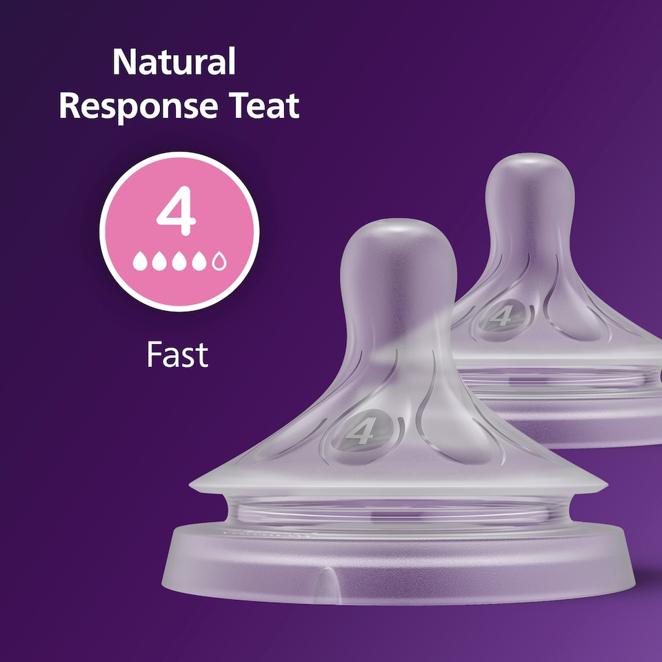 image 1 of Philips Avent Natural Response Teat Flow 4 3m+ 2 Pack