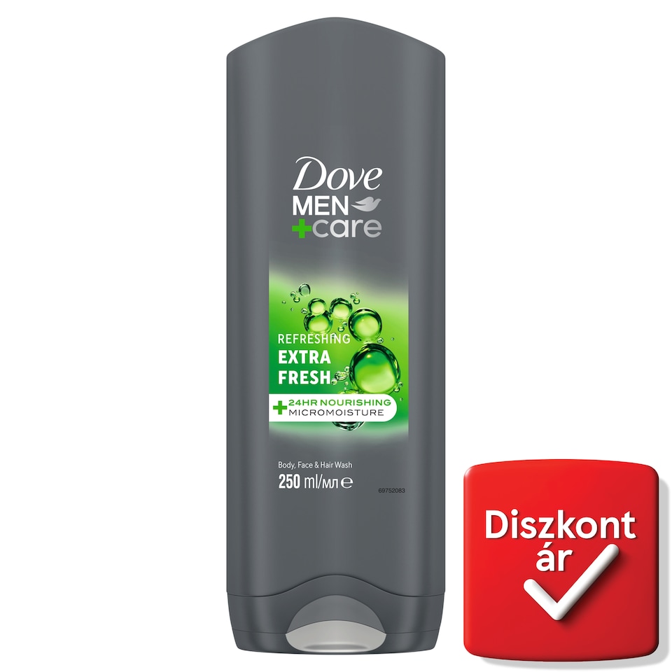 Dove Men+Care Refreshing Extra Fresh tusfürdő testre, arcra, hajra 250 ml