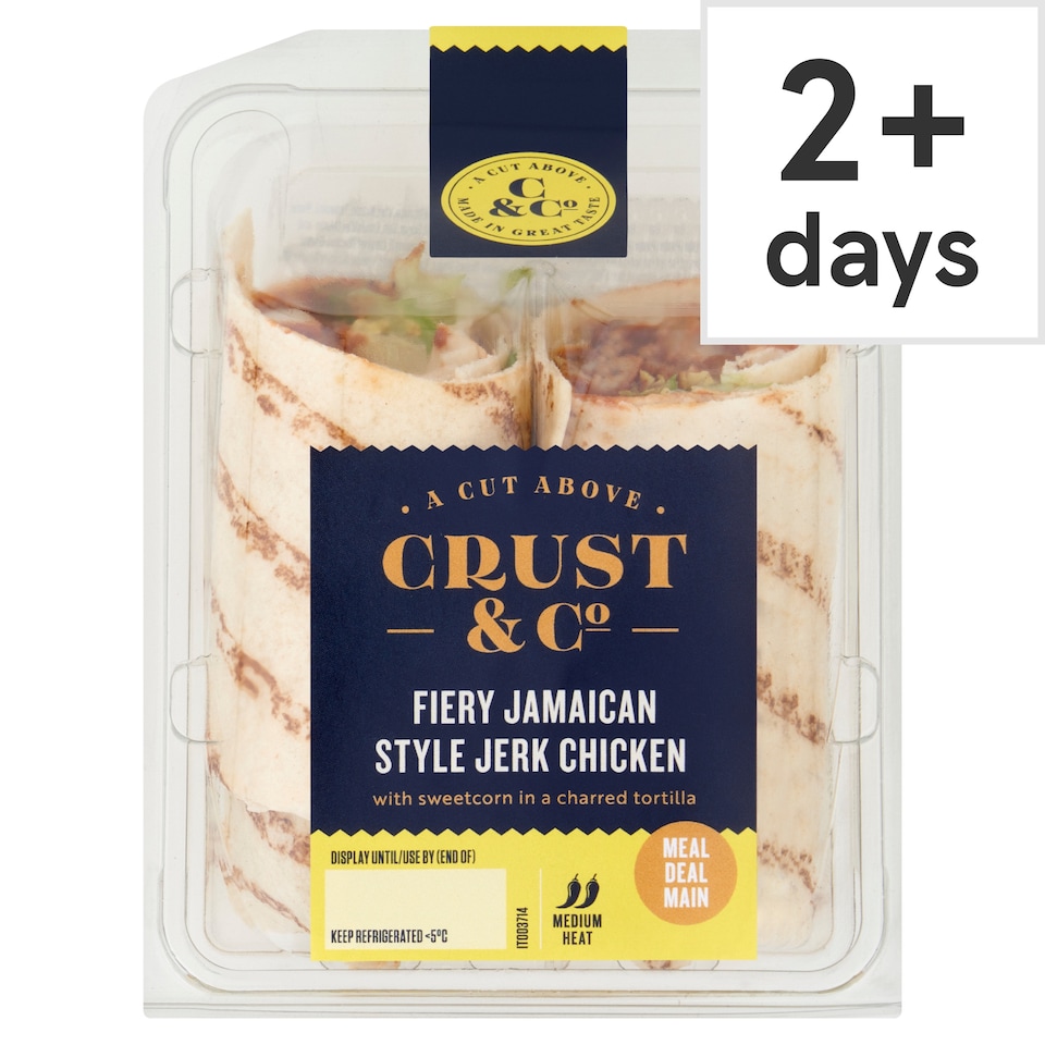 Crust & Co Fiery Jamaican Jerk Chicken Wrap 196g