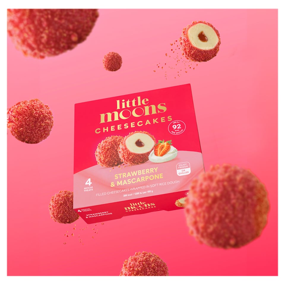 image 1 of Little Moons Strawberry & Mascarpone Mochi Cheesecakes 4x30g