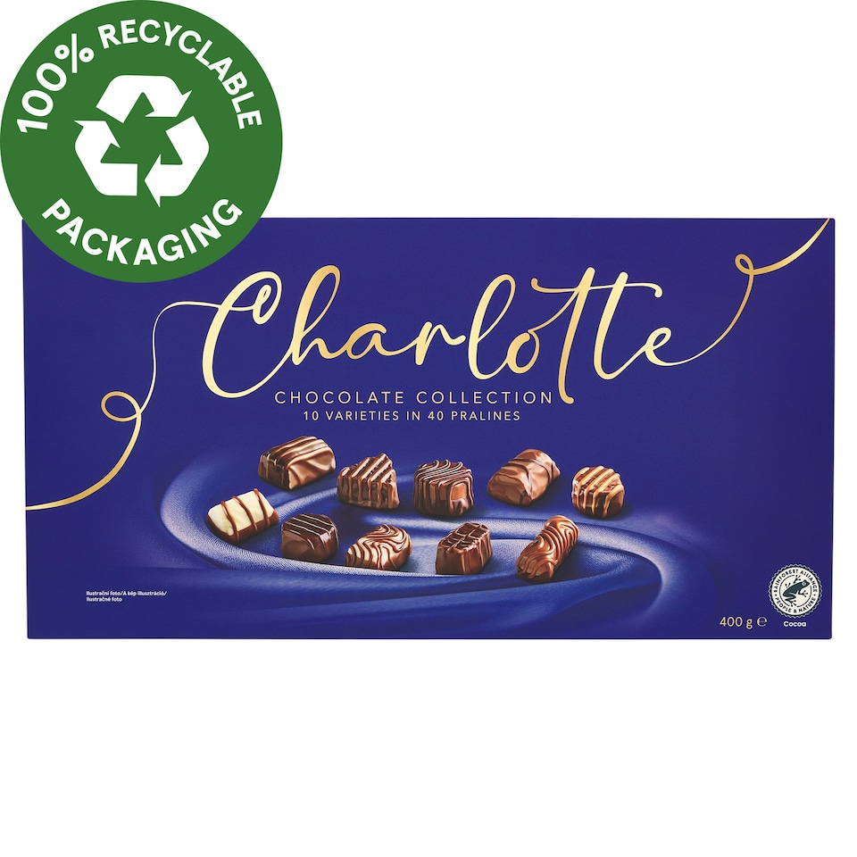 Charlotte vegyes praliné tejcsokoládéval, étcsokoládéval és fehér csokoládéval 400 g
