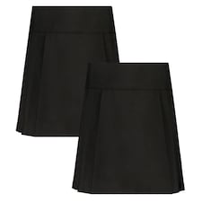 F&F School Girls 2-Pack Pleated Skirts in Black