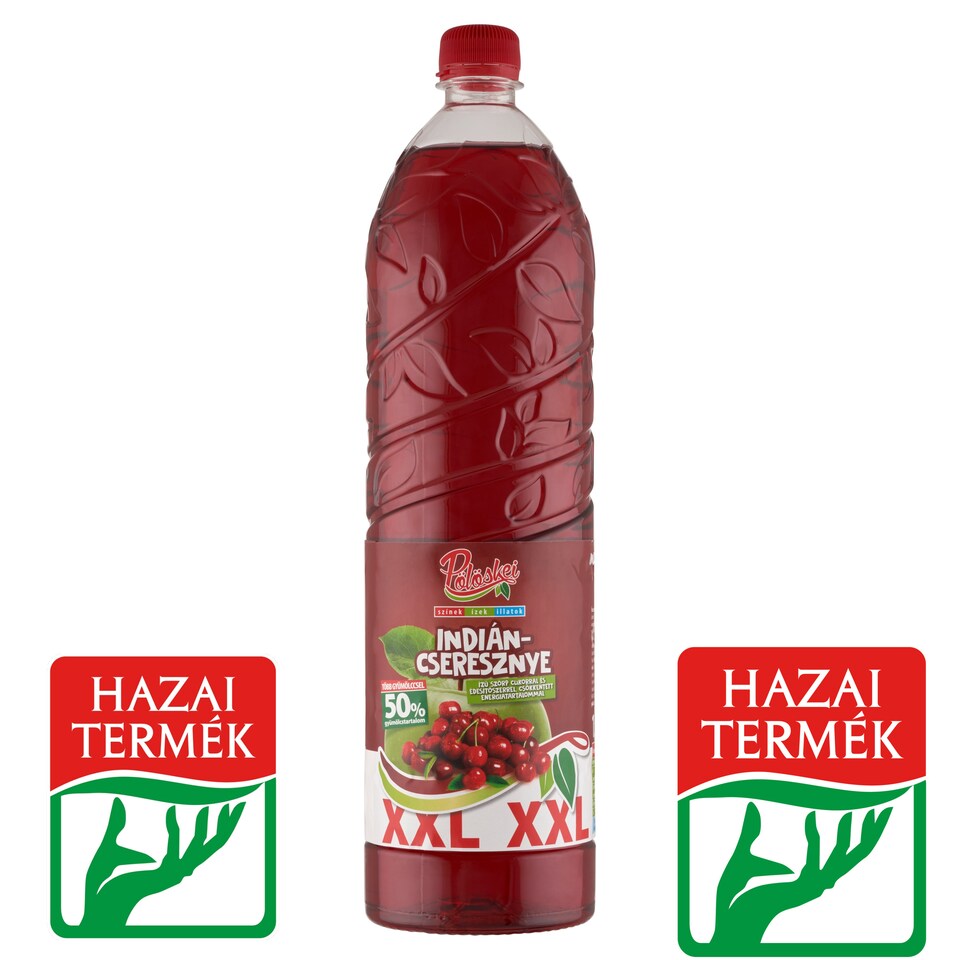 Pölöskei Indian Cherry Flavored Syrup with Reduced Energy Content with Sugar and Sweetener 1,5 l