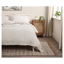 F&F Home Bedding Washed Cotton Greige Duvet Set Super King