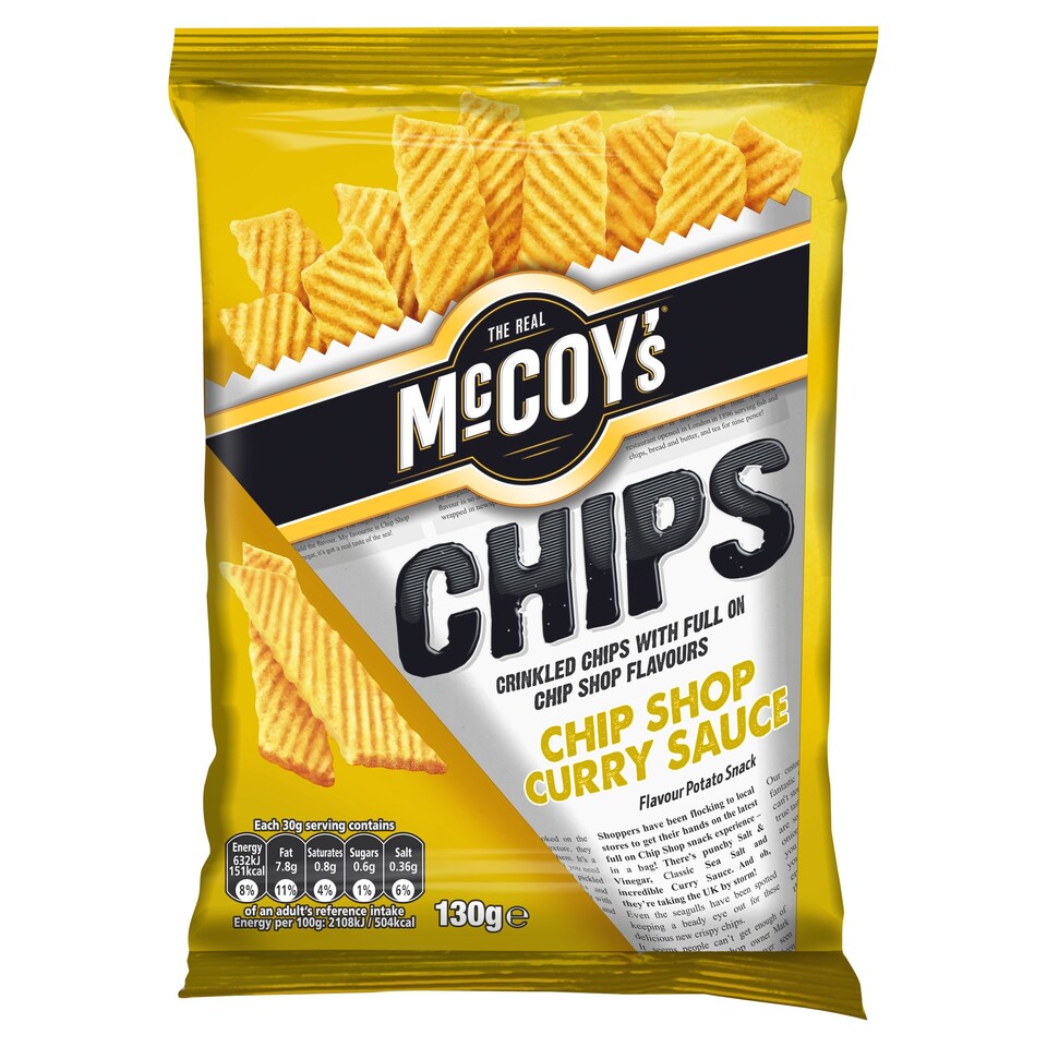 Mccoys Chip Shop Curry Sauce Crisps 130G