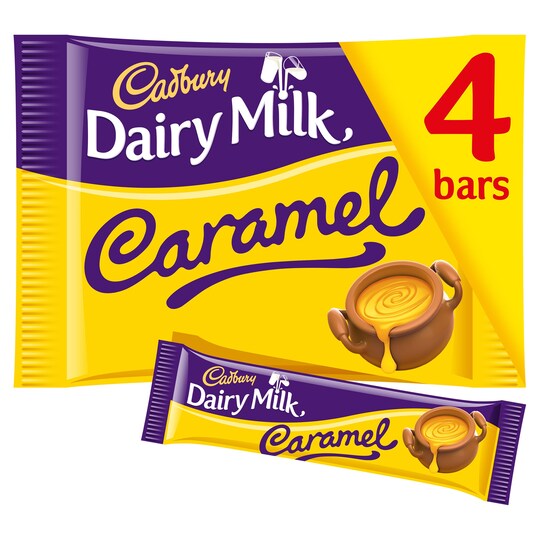 Cadbury Dairy Milk Caramel Chocolate Barsx4 148G Tesco Groceries