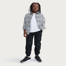 F&F Boys Fleece Lined Cuffed Drawstring Joggers in Black