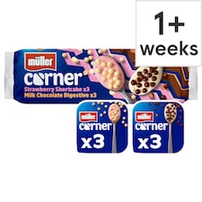 Muller Corner Strawberry Shortcake & Chocolate Digestive Yogurts 6 x 124g
