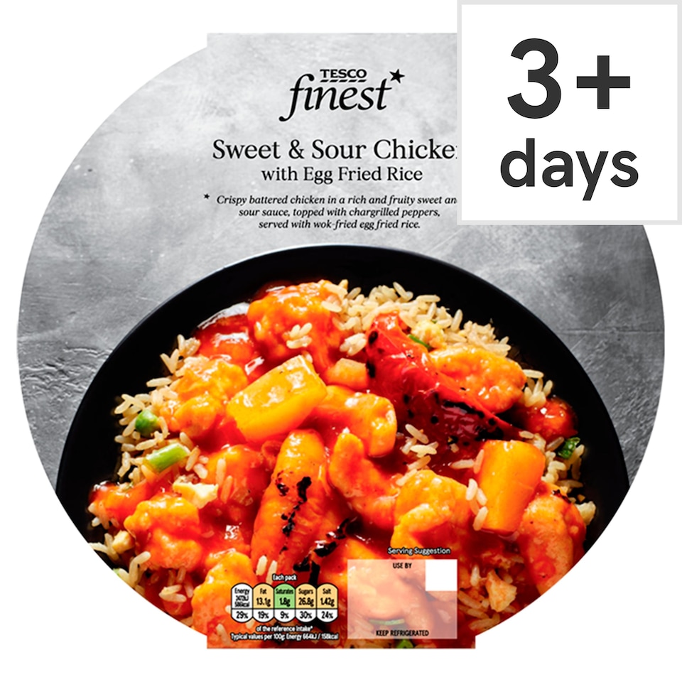 Tesco Finest Sweet & Sour Chicken & Egg Fried Rice 400G Tesco Groceries
