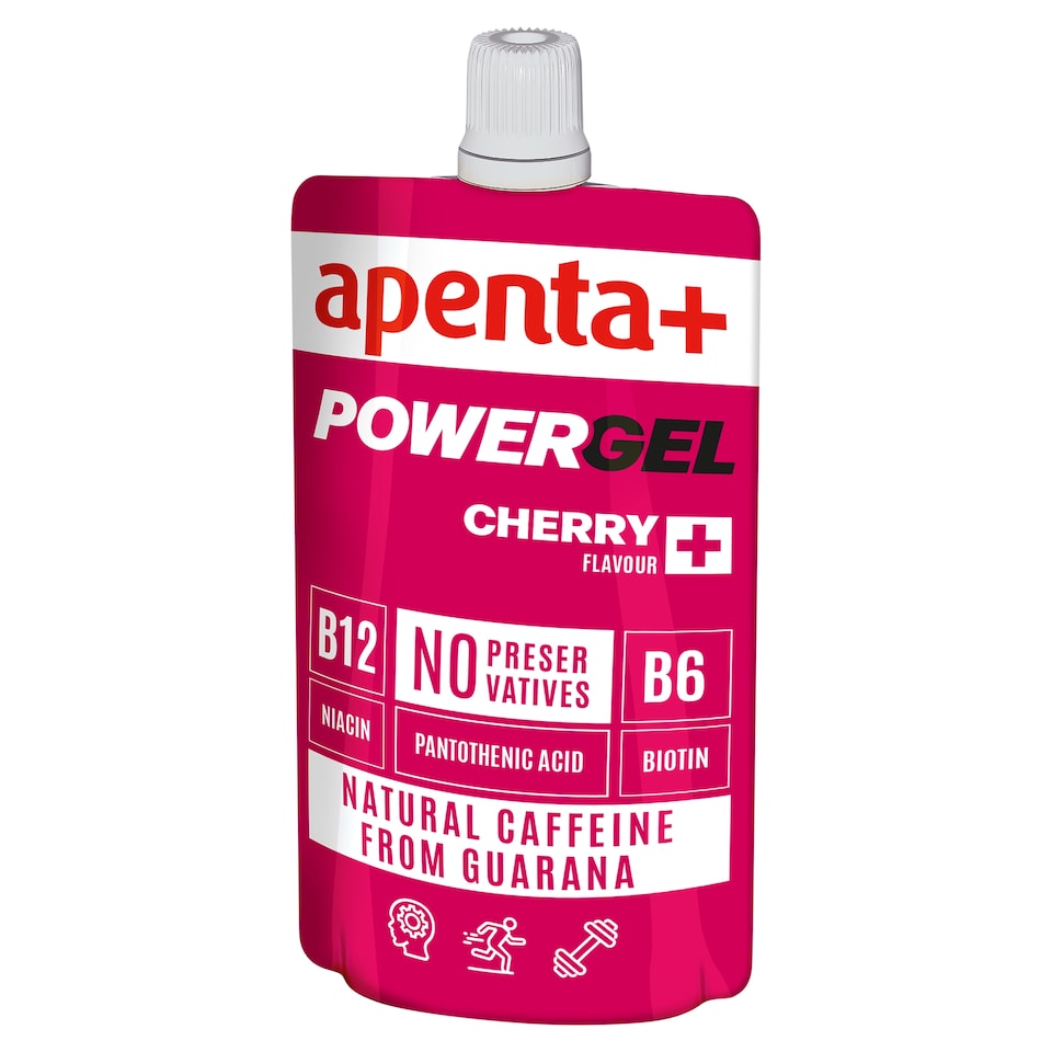 Apenta+ Cherry-Flavored Energy Gel with Guarana Extract and Added Vitamins 100 g