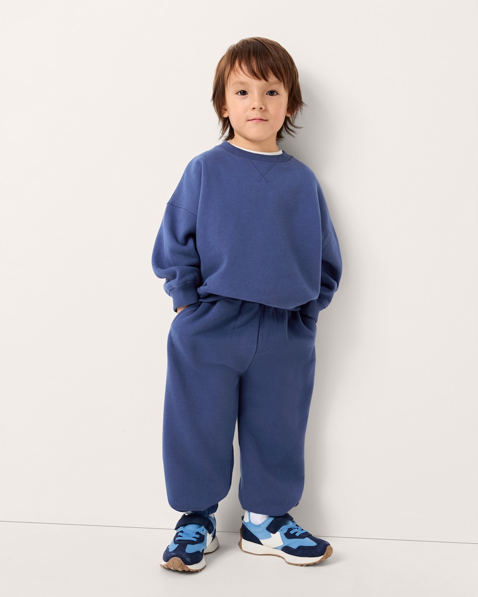 image 1 of F&F Boys Cotton Rich Sweatshirt and Joggers Set in Blue