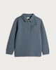 image 4 of F&F Boys Half Zip Polo Sweatshirt in Blue