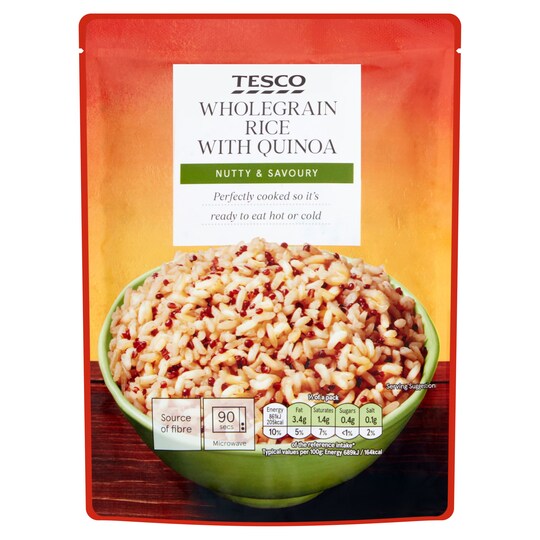 Tesco Wholegrain & Quinoa Microwave Rice 250G Tesco Groceries