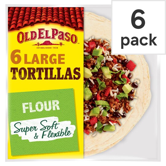 Old El Paso Large Super Soft Flour Tortillas 6 Pack 350G Tesco Groceries