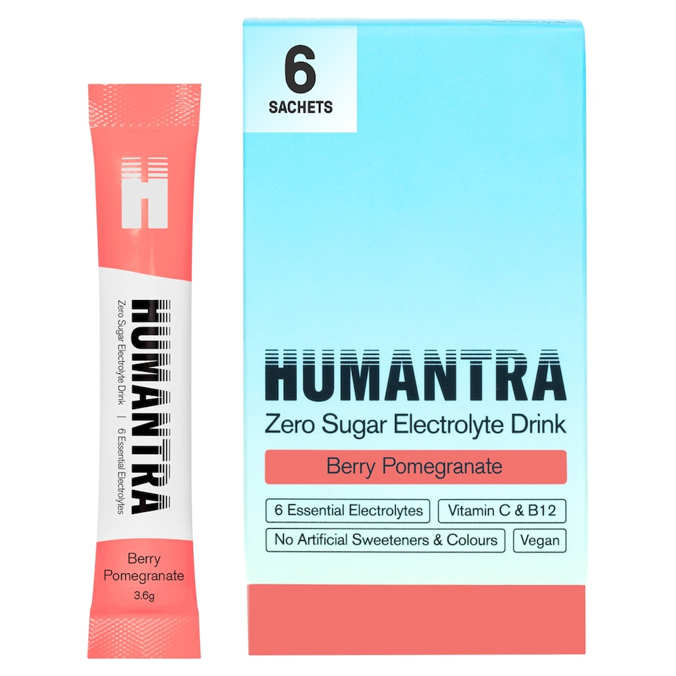 image 1 of Humantra Berry Pomegranate Zero Sugar Electrolyte Drink 6 x 3.6g Sachets