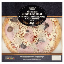 Tesco Finest* Wood Firedham Mushroom And Mascarpone Pizza 425G