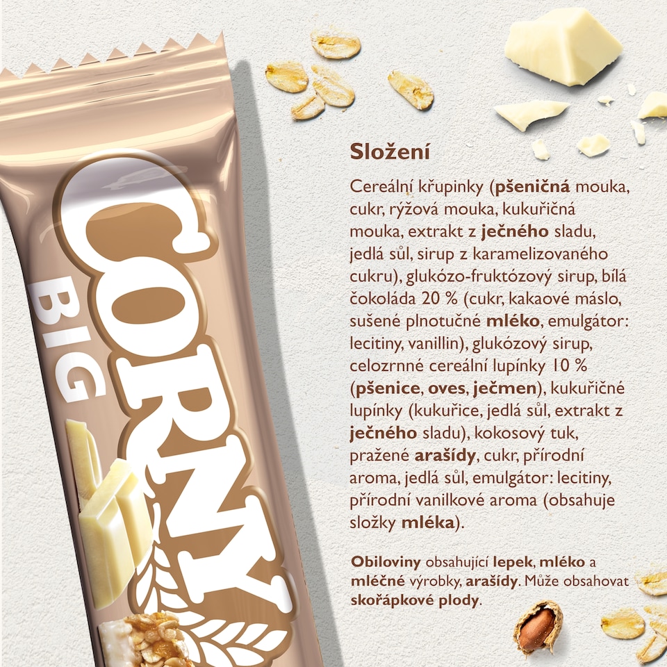 Obrázek 1 pro produkt Corny BIG cereální tyčinka bílá čokoláda 40g