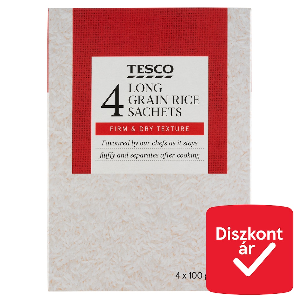 Tesco Long Grain Rice Sachets 4 x 100 g (400 g)