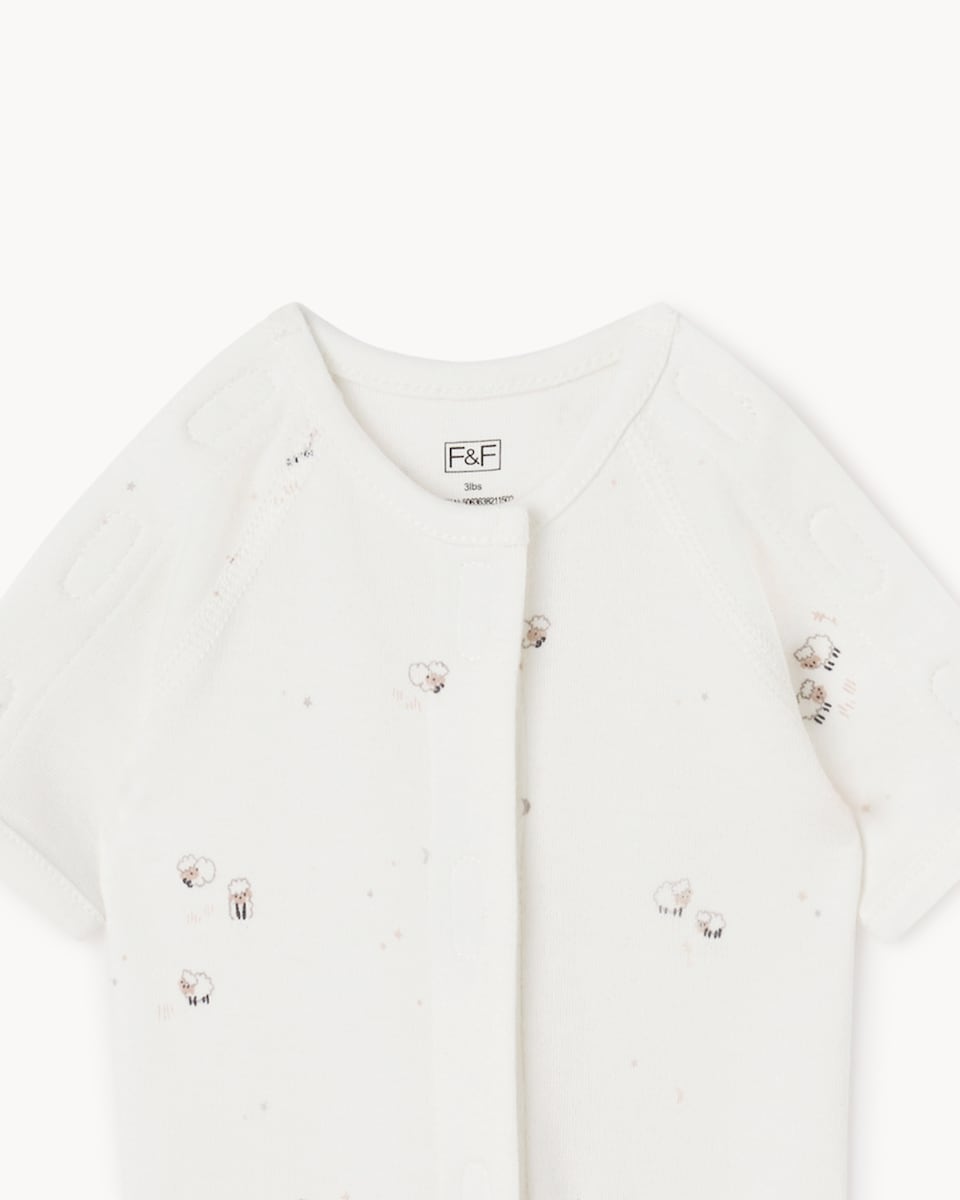 image 1 of F&F Baby Premature 3-Pack Pure Cotton Sleepsuits in White