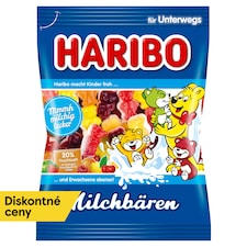Haribo Milchbären želé medvedíky s odstredeným sušeným mliekom a ovocnou šťavou z koncentrátov 85 g