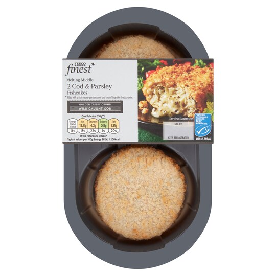Tesco Finest 2 Cod And Parsley Fish Cakes 290G Tesco Groceries