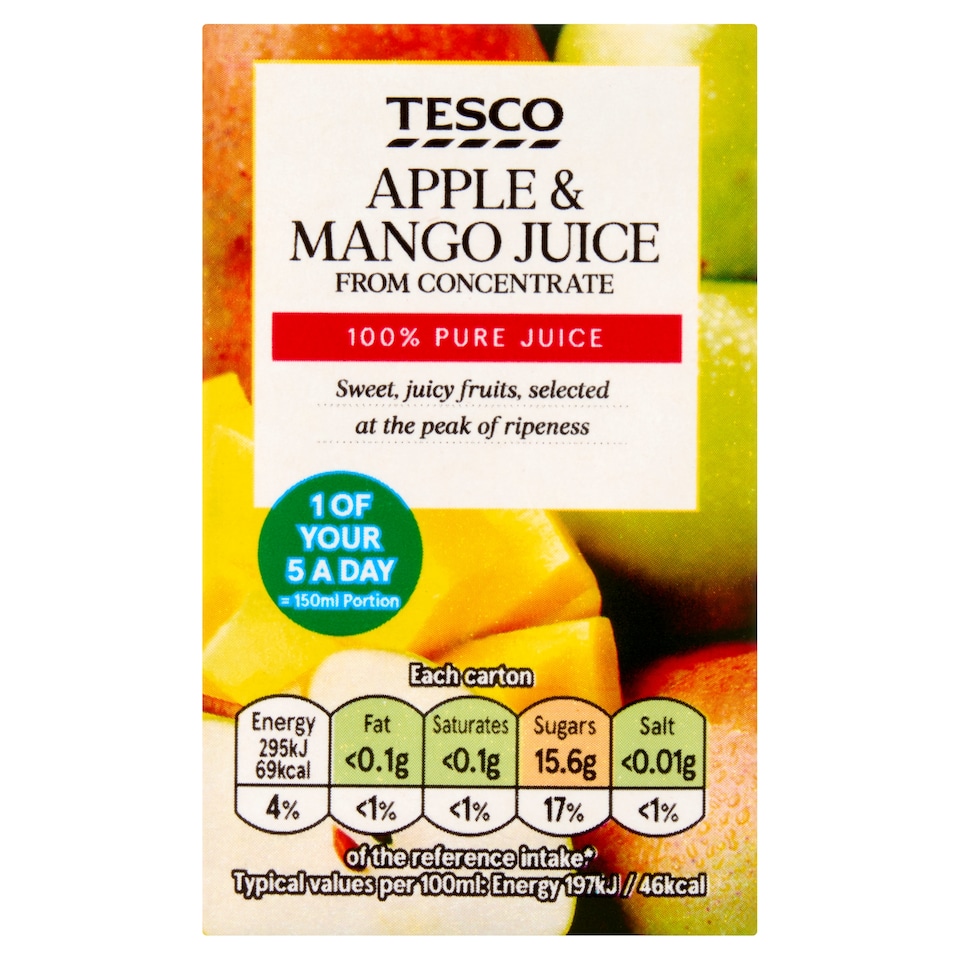 Tesco Apple & Mango Juice From Concentrate 150ml