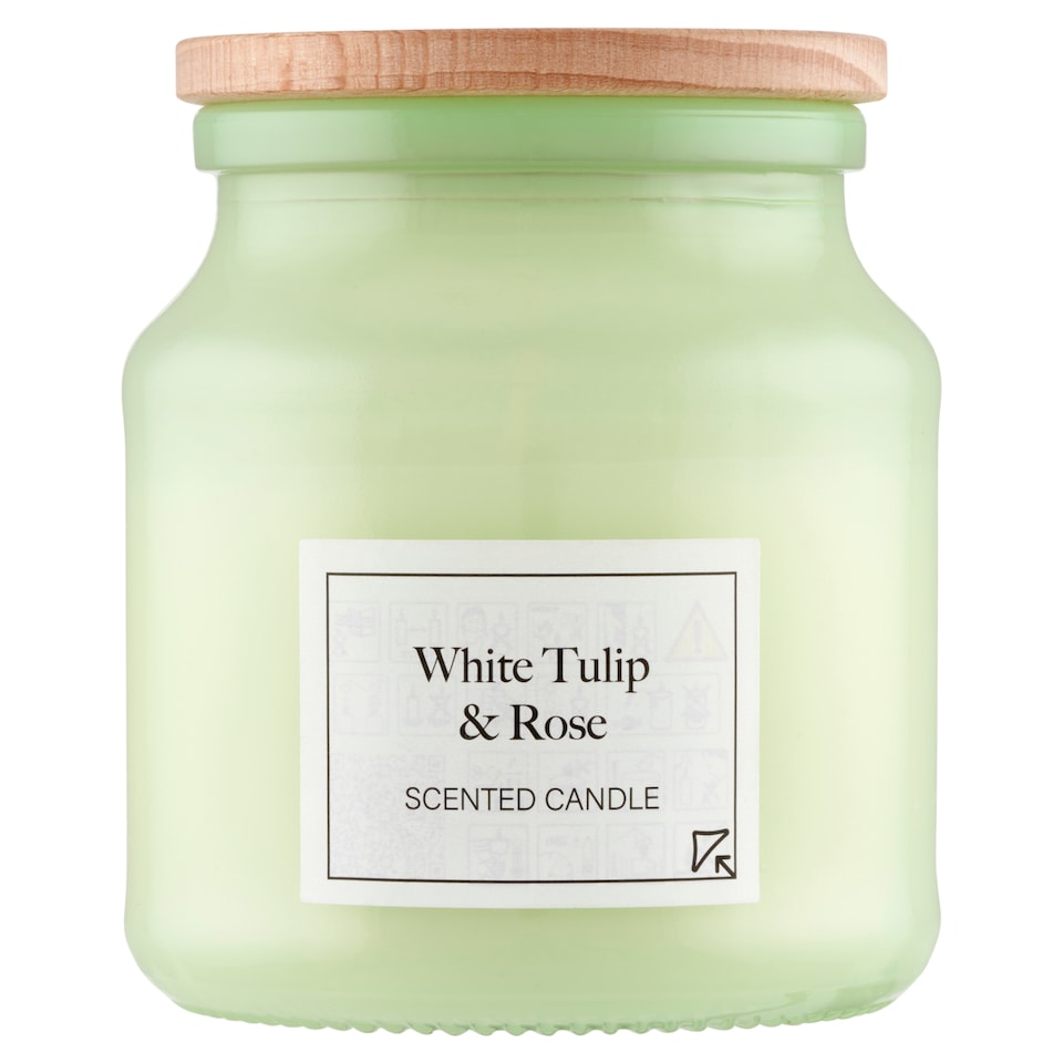 Tesco White Tulip & Rose Green vonná svíčka 110g