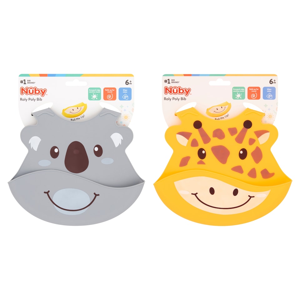 image 1 of Nuby Roly Poly Silicone Bib