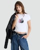 image 1 of Ghost Face Cotton Rich No You Hang Up Cropped T-Shirt in White