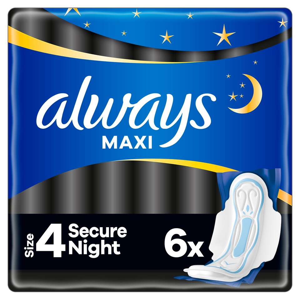 obrázok 1 z Always Maxi Secure Night Vložky (veľkosť 4) S Krídelkami 6ks