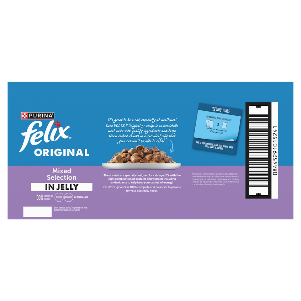 image 1 of FELIX Original Senior 7+ Fish Selection in Jelly Wet Cat Food 40x85g