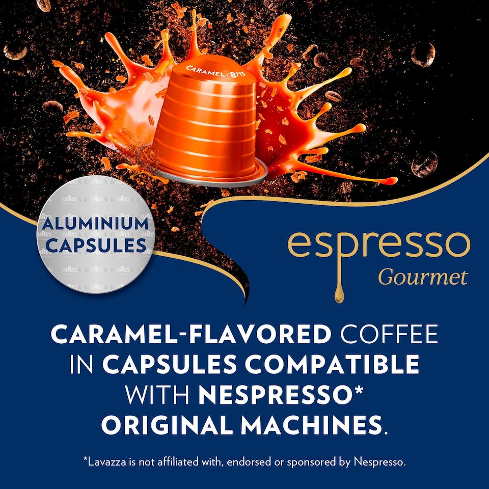 image 1 of Lavazza Espresso Gourmet Caramel Flavoured Coffee 56.5g