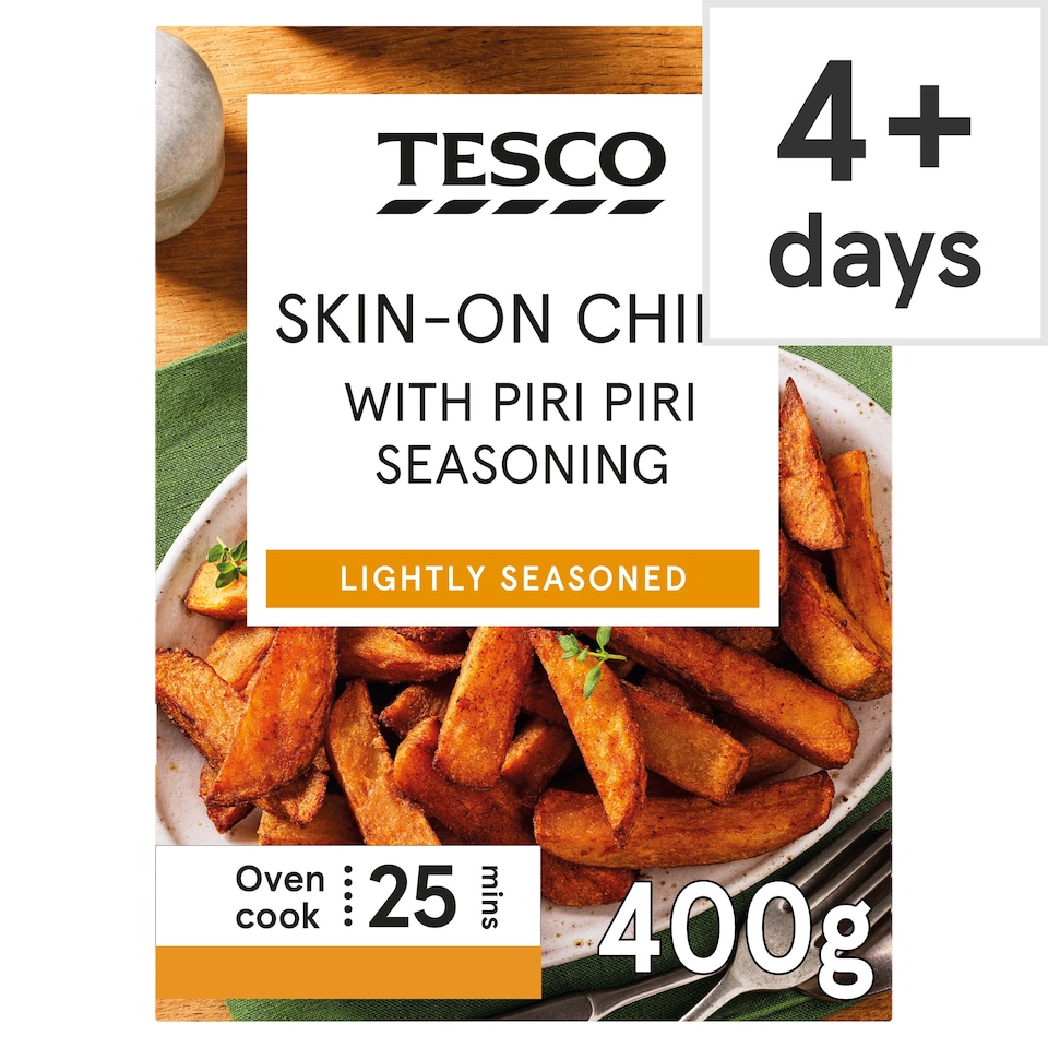 Tesco Skin-on Chips with Piri Piri Seasoning 400g