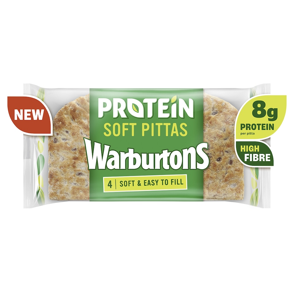 image 1 of Warburtons Protein Soft Pittas 4 Pack