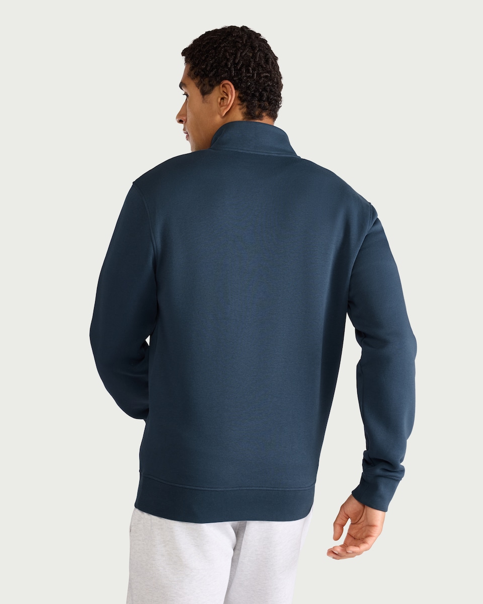 image 1 of F&F Active EVERYHOUR Cotton Rich Half Zip Sweatshirt in Blue