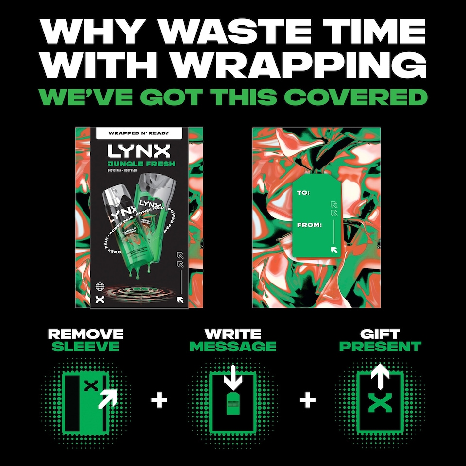 image 1 of Lynx Jungle Fresh Bodyspray & Bodywash Gift Set