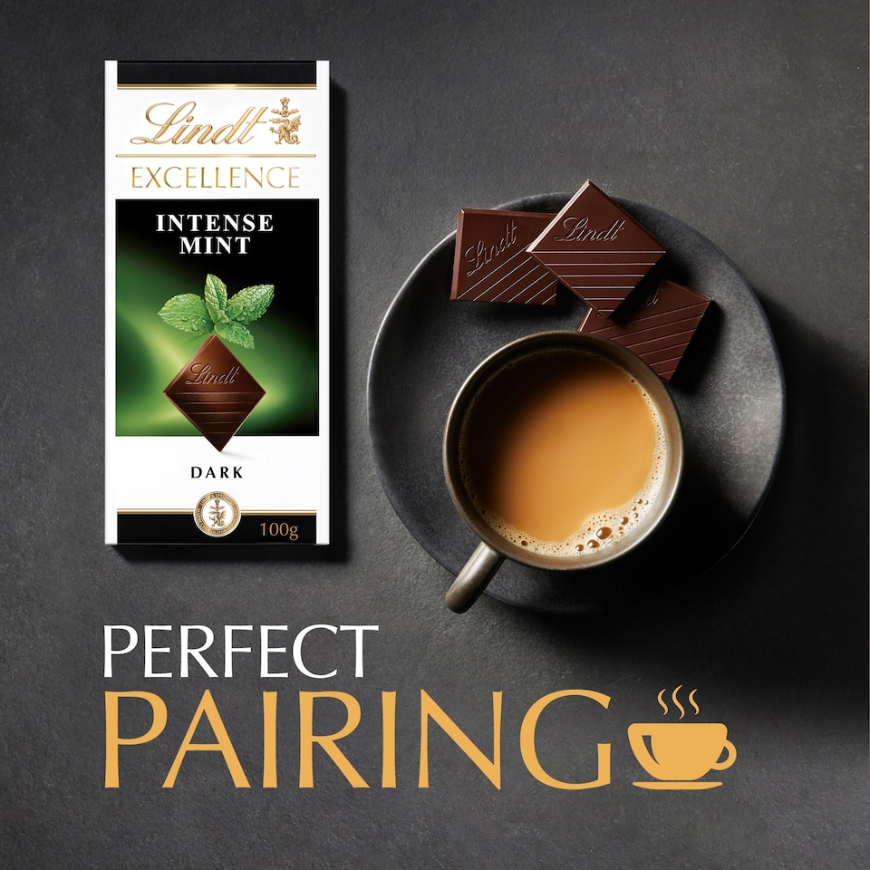 image 1 of Lindt Excellence Dark Chocolate Bar - Mint Intense 100g