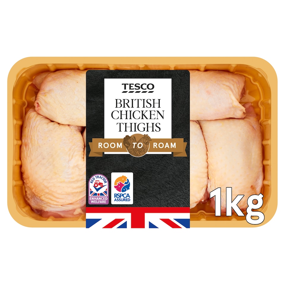 Tesco Room To Roam British Chicken Thighs 1Kg