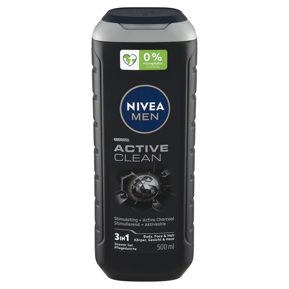 obrázok 1 z Nivea Men Active Clean 3 v 1 Sprchovací gél 500 ml