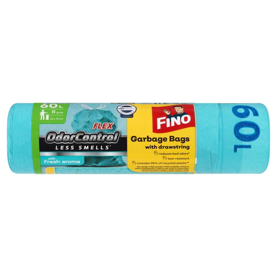 image 1 of Fino OdorControl Garbage Bags with Drawstring 60 L 8 pcs