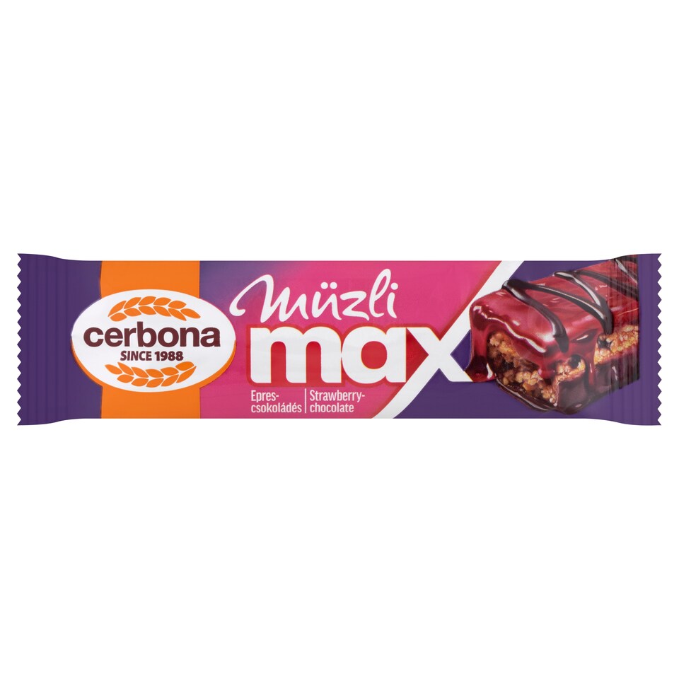 Cerbona Müzli Max epres-csokoládés müzliszelet 30 g  1. kép