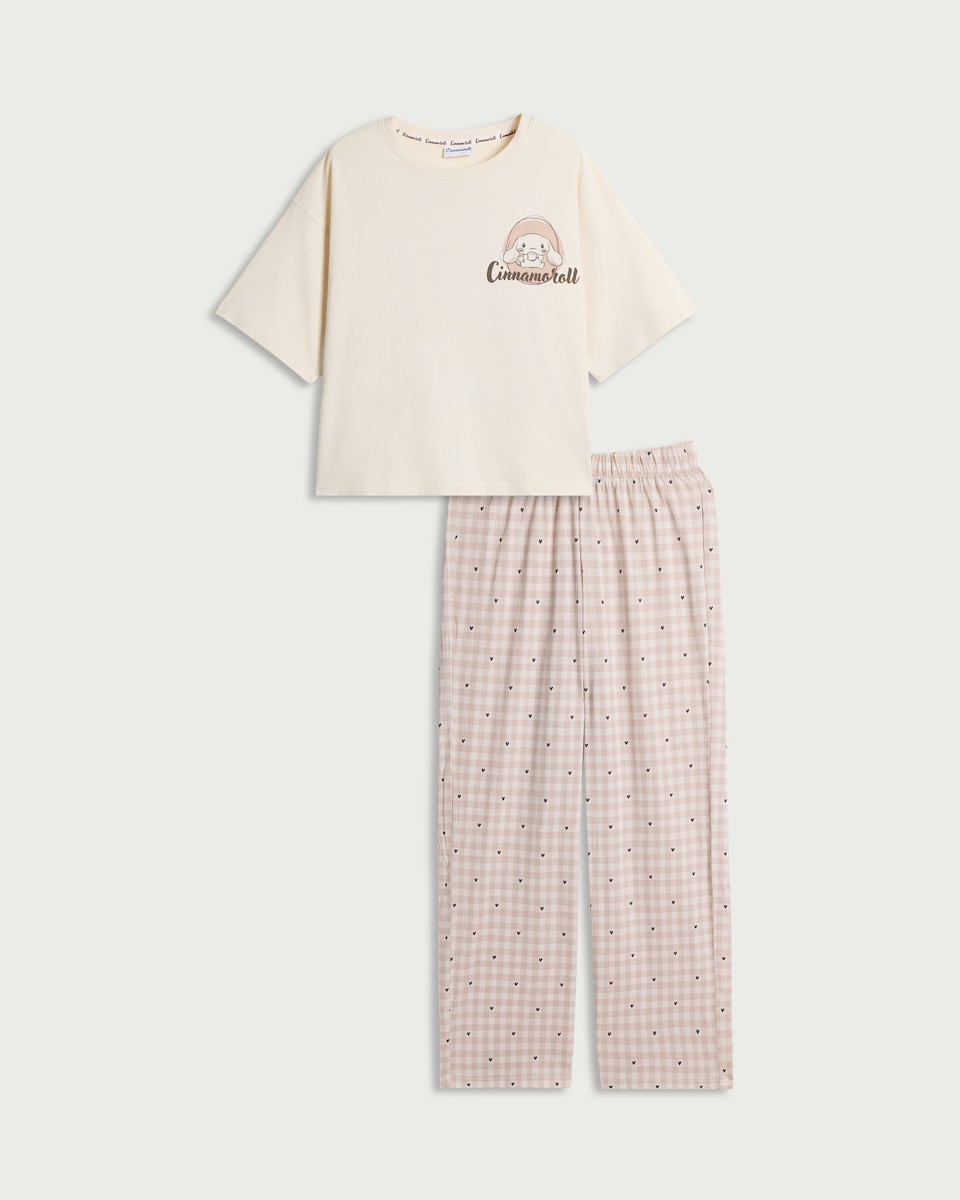 image 1 of Cinnamoroll Pure Cotton Pyjama Set in Cream