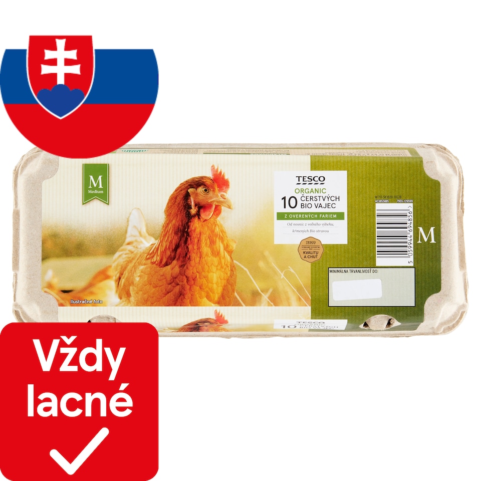 Tesco Čerstvé bio vajcia M 10 ks