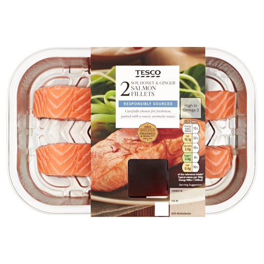 Tesco Salmon Fillets With Soy Ginger 248G Tesco Groceries