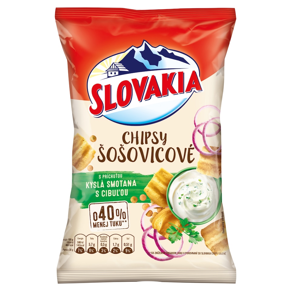 Slovakia Lentil Chips Flavored Sour Cream with Onion 65 g