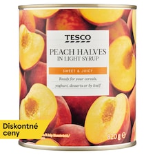 Tesco Peach Halves in Light Syrup 820 g